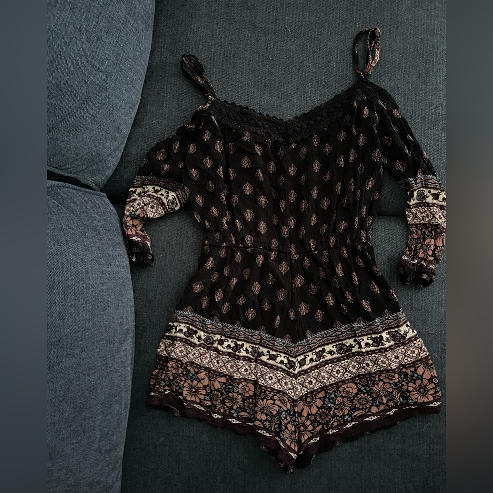 2 rompers size small and blouse.